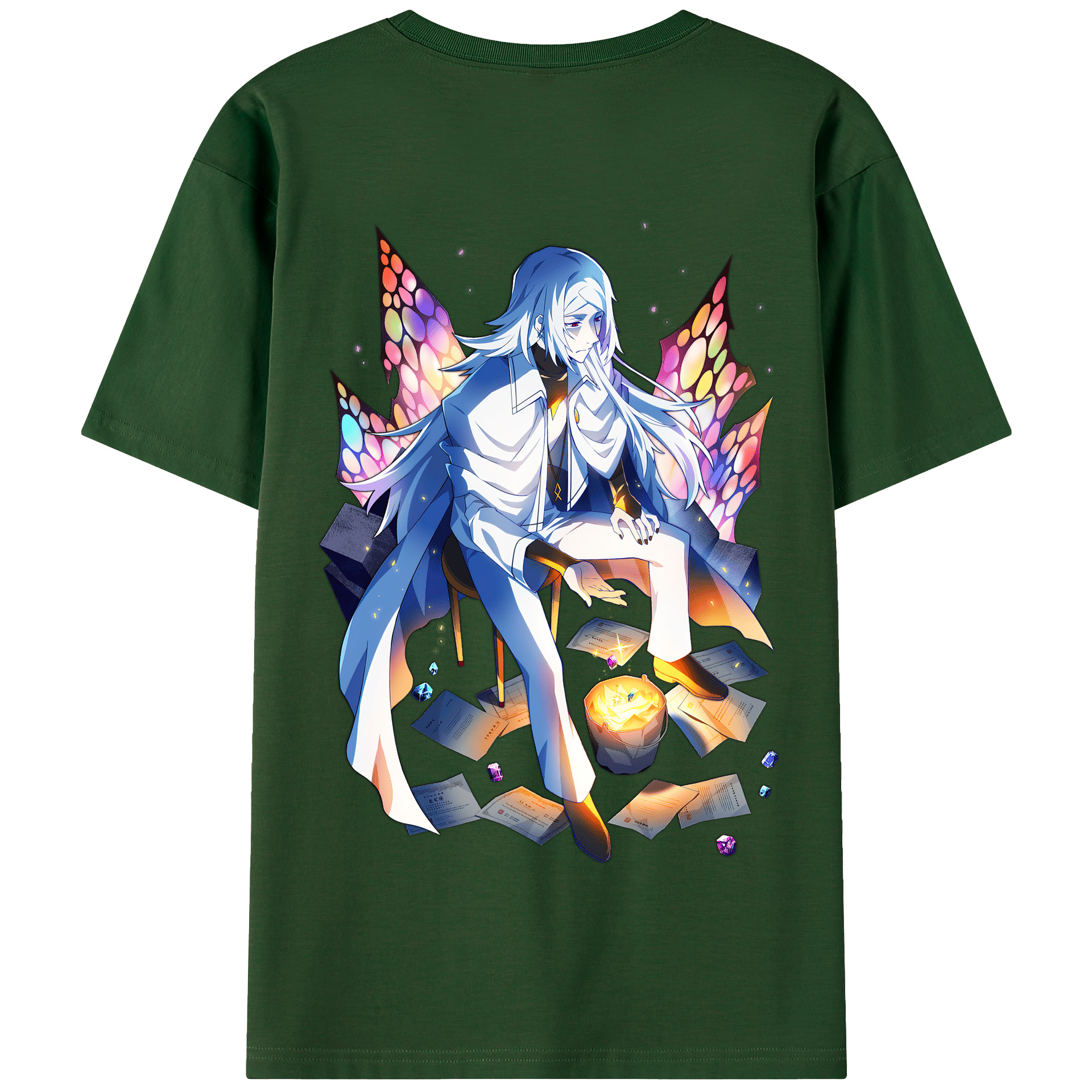 （画像用） 文豪ストレイドッグス Bungo Stray Dogs 綿100％半袖Tシャツ（背面プリント）